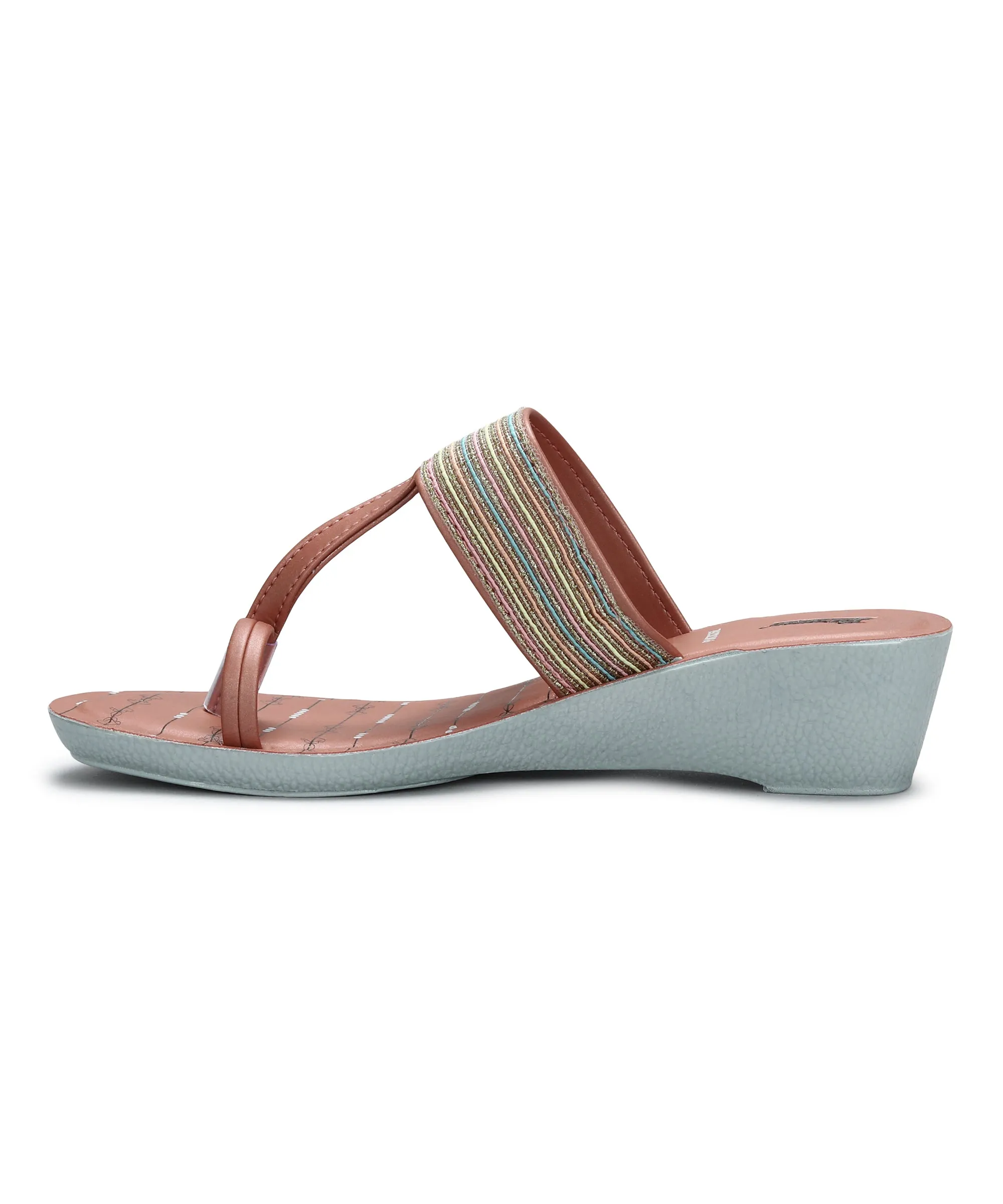 Paragon Women's Peach Wedge Sandals with Cushioned Sole and Sturdy Construction for Everyday Use Perfect Fit