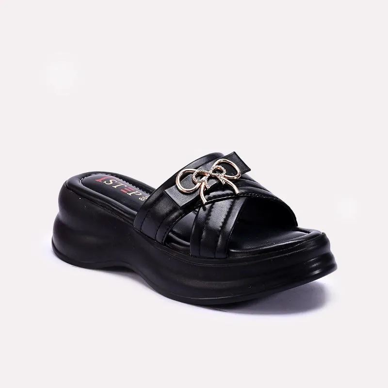 Star Mood Black Platform Slippers 0413163