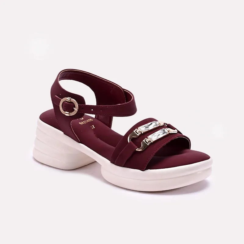Maroon Platform Sandals 0421496 Fashion Edge