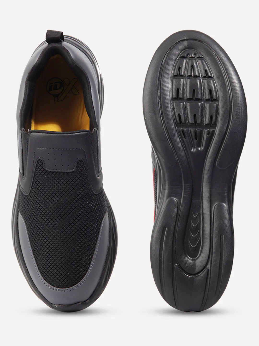 Men's Black Slip On Sneakers IX7130 TPU Heel Counter
