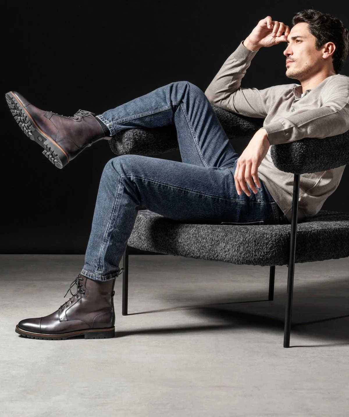 Bottines POWELL Gris Patin Stretch Entry Microfiber Overlays