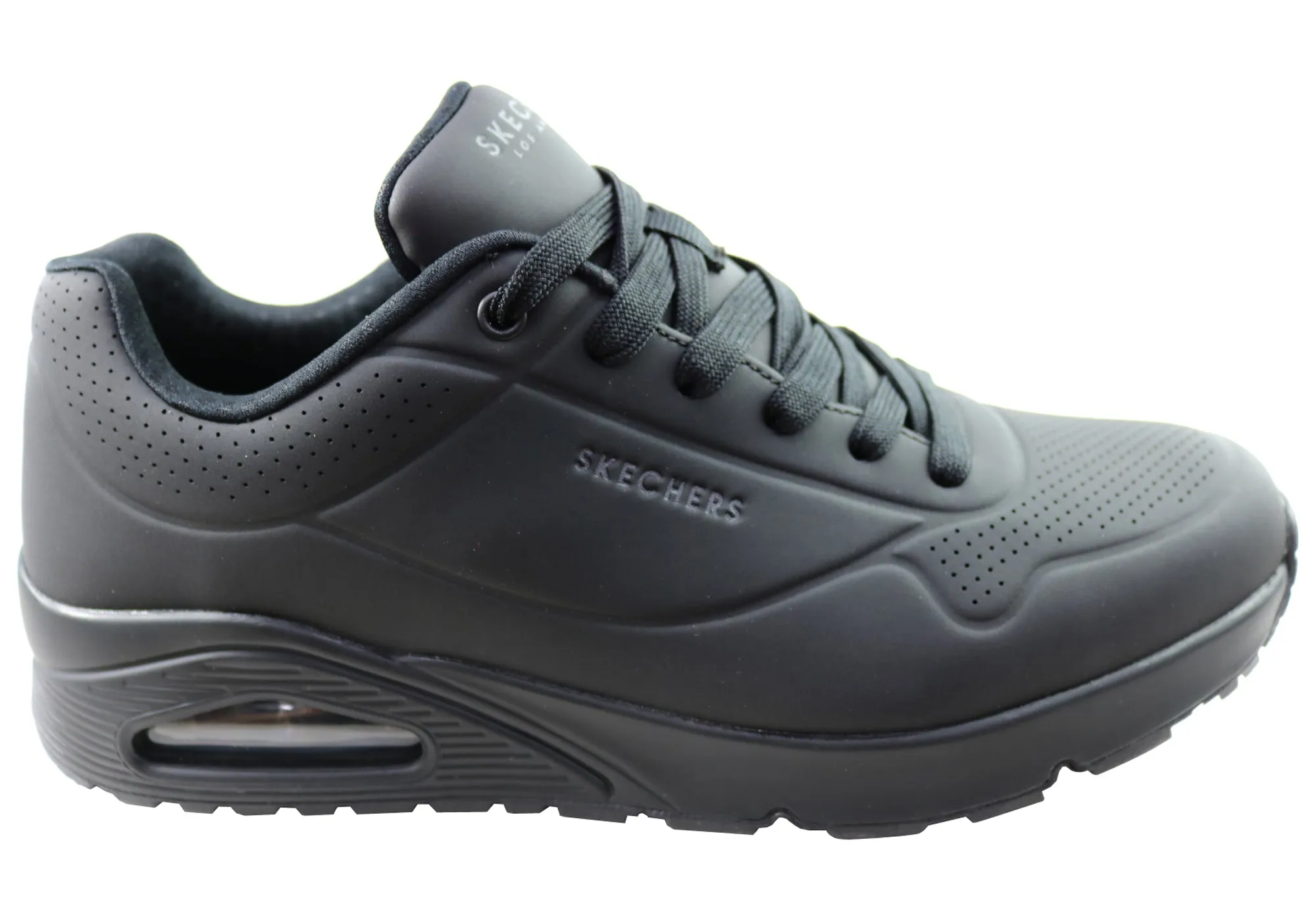 Rubberized Heel Guard Good Value Skechers Mens Uno Stand On Air Comfortable Memory Foam Shoes