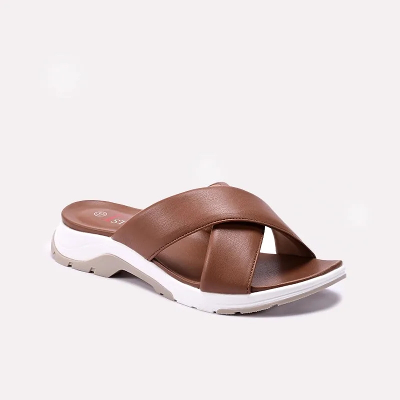 Brown Comfy Casual Slippers for Women 0413384 Season Ease River Cross