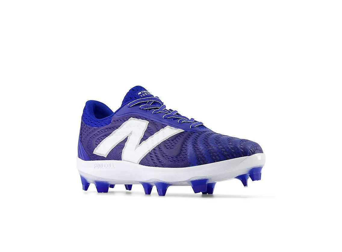 Shine Silver New Balance Men's FuelCell 4040 V7 Molded Baseball Cleats - Team Royal / White - PL4040B7