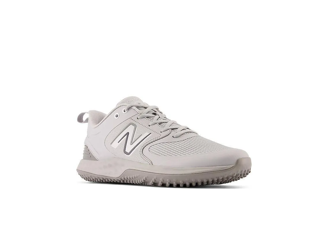 Run Free Park Step New Balance Men's Fresh Foam 3000 V6 Turf Baseball Shoes - Grey with White - T3000TG6