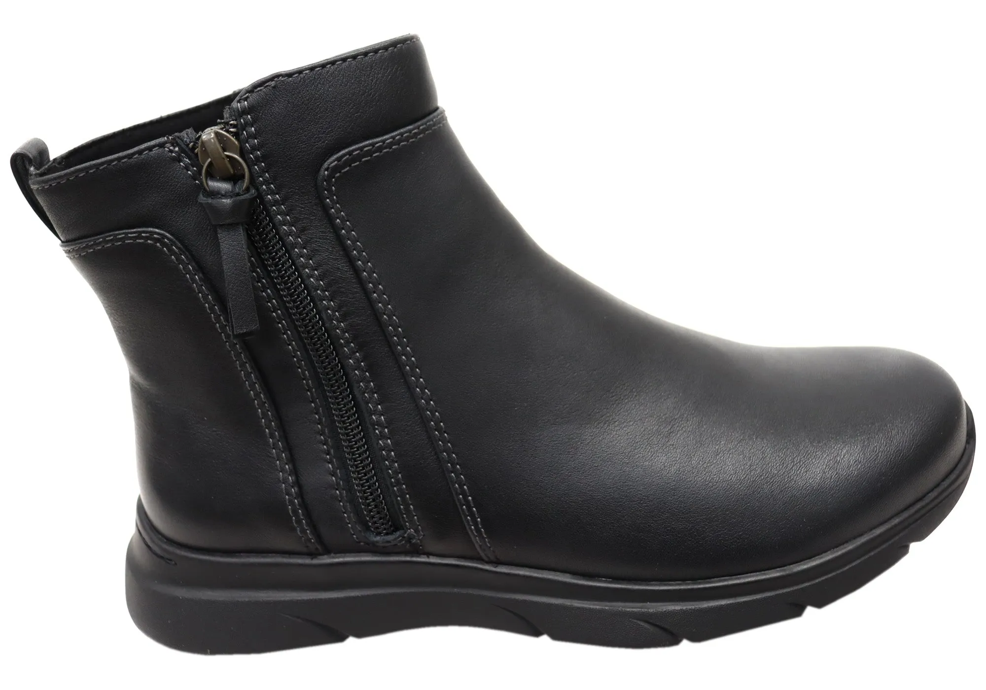 Comfortiva Maxine Womens Comfortable Wide Fit Leather Ankle Boots Bold Design