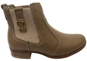 Flexible Fit Pegada Carla Womens Low Heel Leather Ankle Boots Made In Brazil