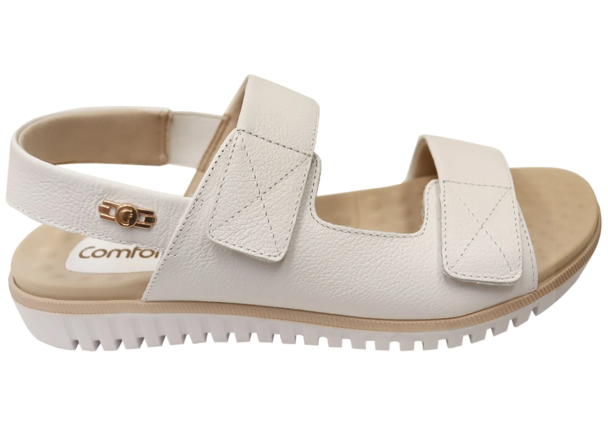 Sleek Flip-flops Comfortflex Penny Womens Leather Comfortable Sandals Made In Brazil