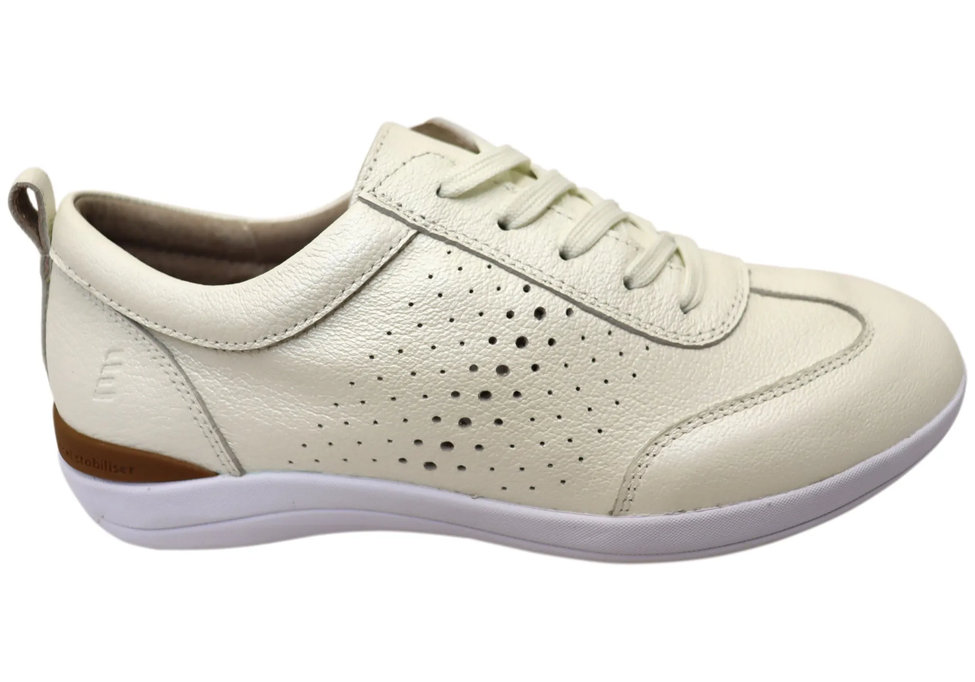 Homyped Gail Lace Womens Leather Comfortable Supportive Lace Up Shoes Current Jog Moist Dry