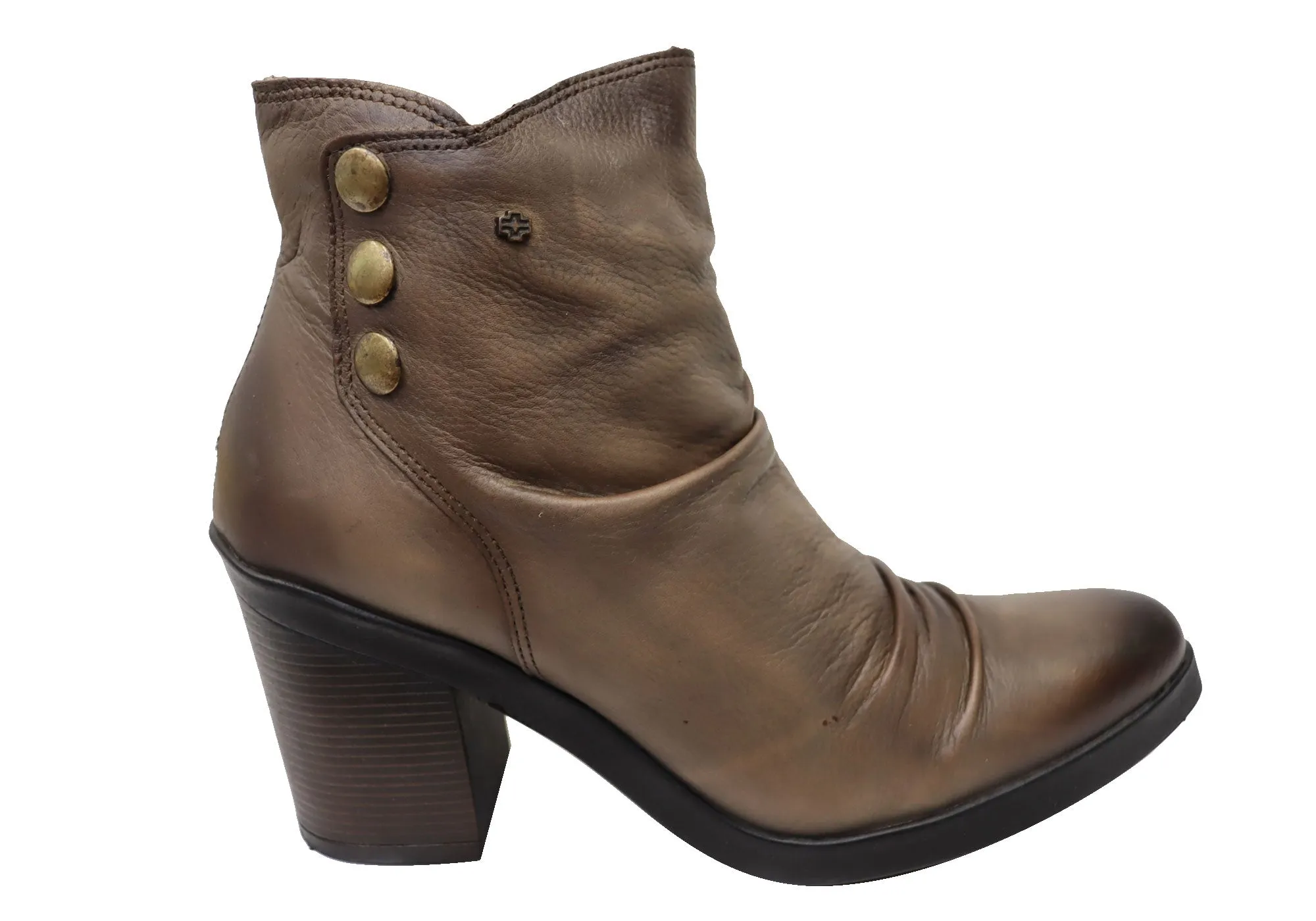 Perlatto Hilton Womens Comfortable Leather Ankle Boots Made In Brazil Classic