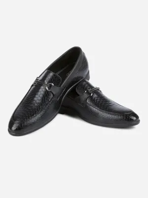 Wedge Sole Men's Black Semi Fomal Formal Slip On (IX1087)