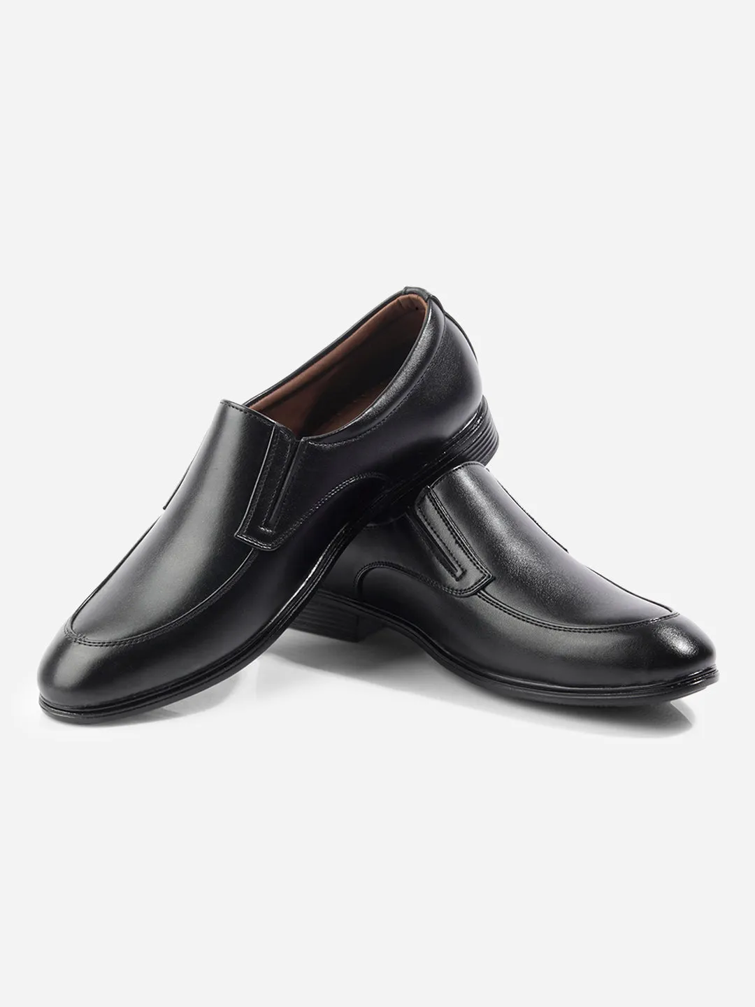Wear resistant Travel Fit Men's Black Round Toe Slip On Formal (IX1077)