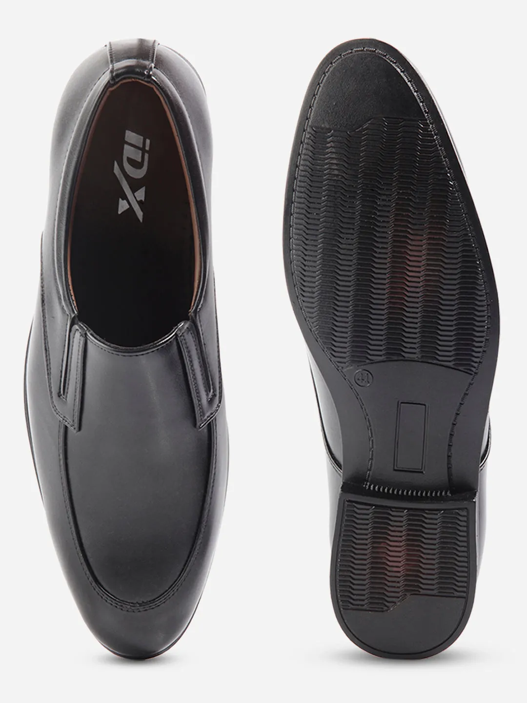 Mesh Flow slim fit Men's Black Round Toe Slip On Formal (IX1077)
