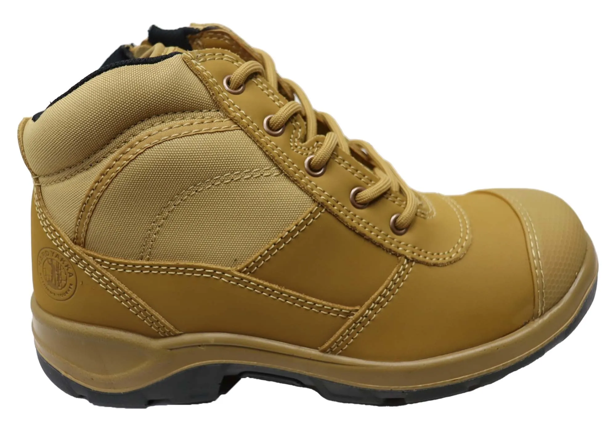 Hard Yakka Mens Comfortable Leather Steel Toe Cap Safety Boots Flexible Material