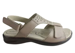 Versatile Footwear Homyped Devika Womens Comfortable Supportive Leather Wide Fit Sandals