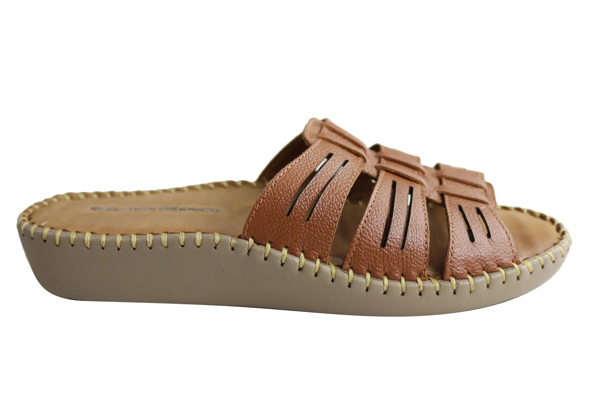 Ankle Strap Design Flexible Build Comfortshoeco Renee Womens Leather Brazilian Comfort Slides Sandals