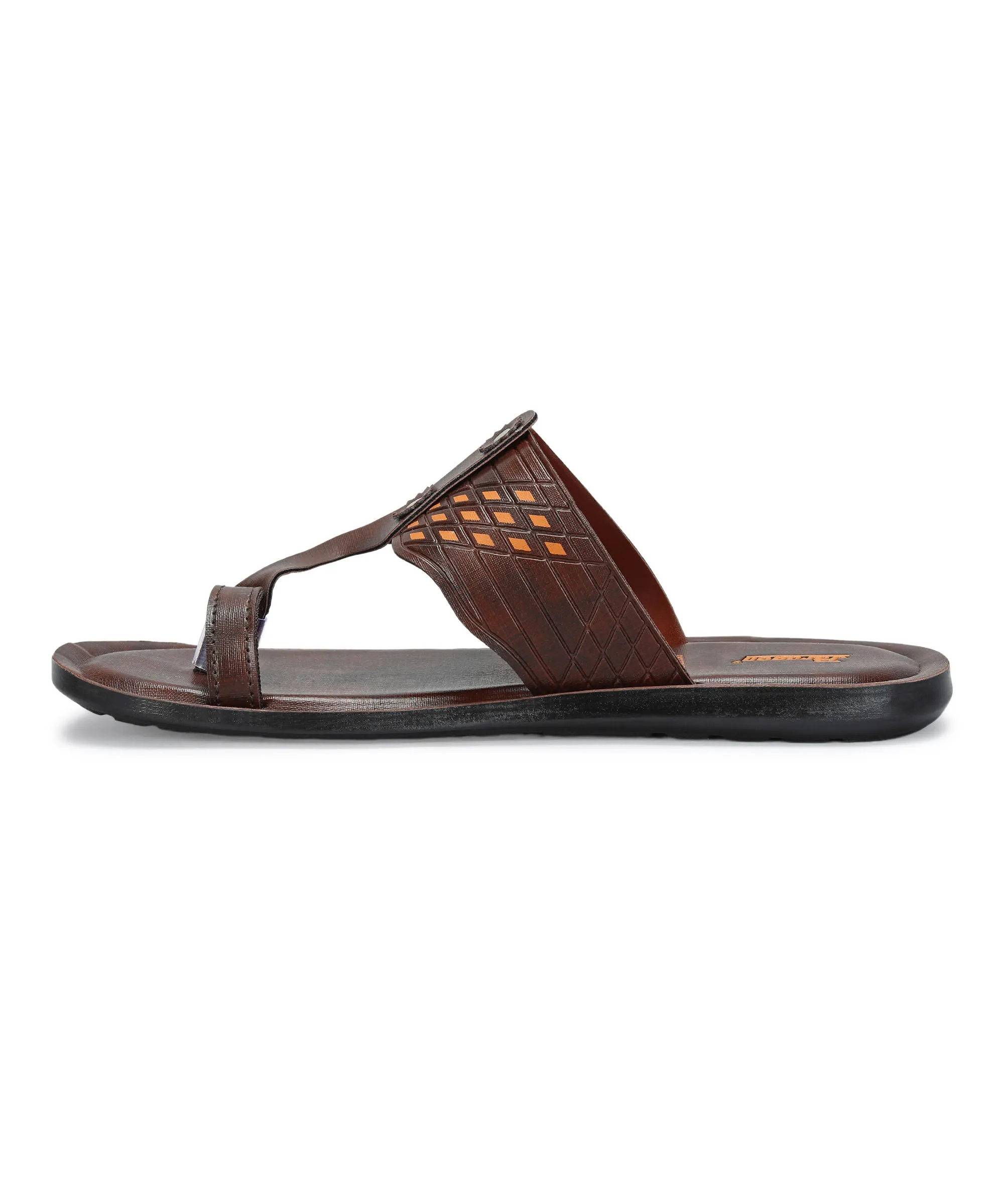 Slip-On Comfort Paragon Men's Slip-on Brown Sandals for Men | Comfortable Sole & Durable
