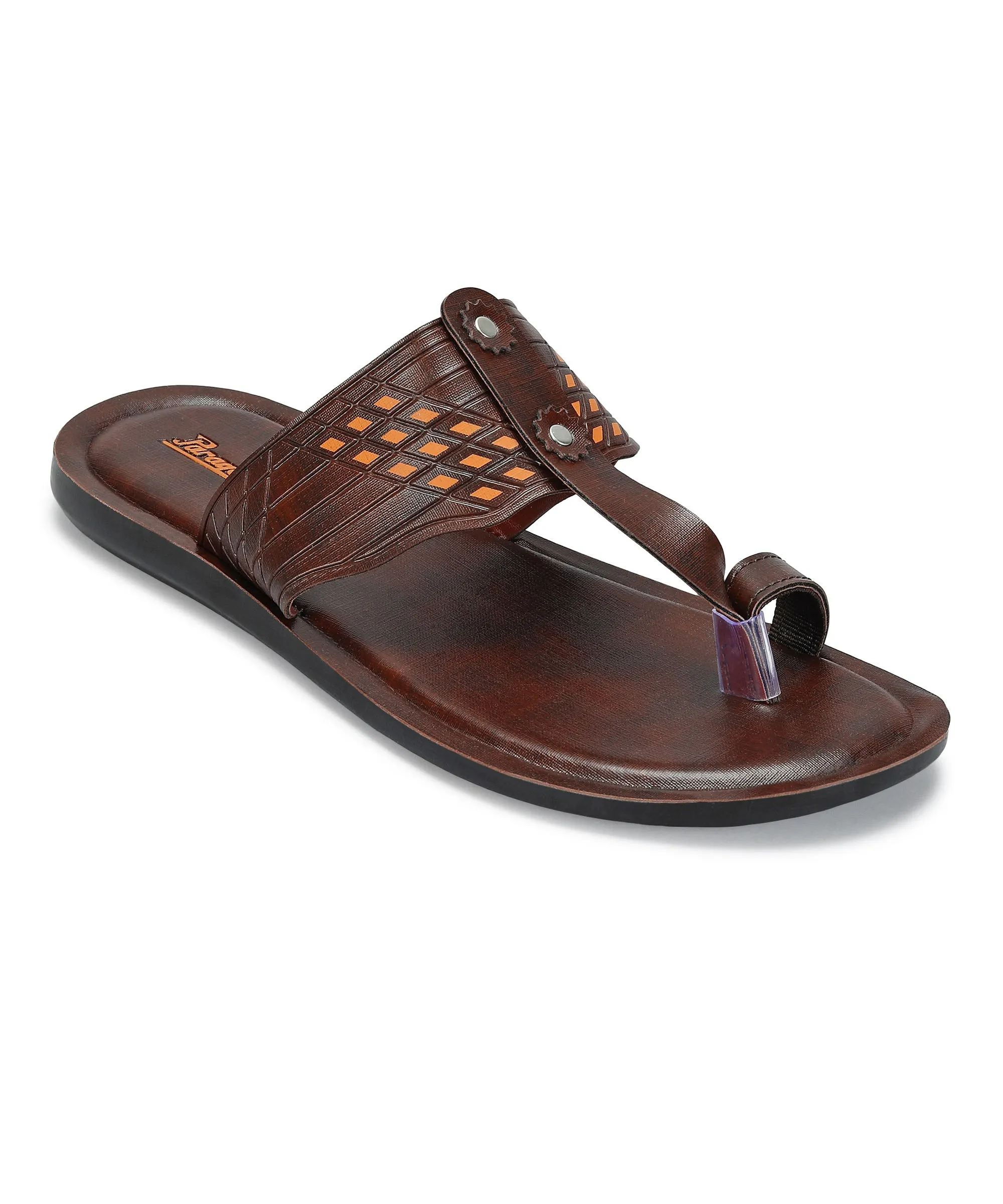 Paragon Men's Slip-on Brown Sandals for Men | Comfortable Sole & Durable Light Build