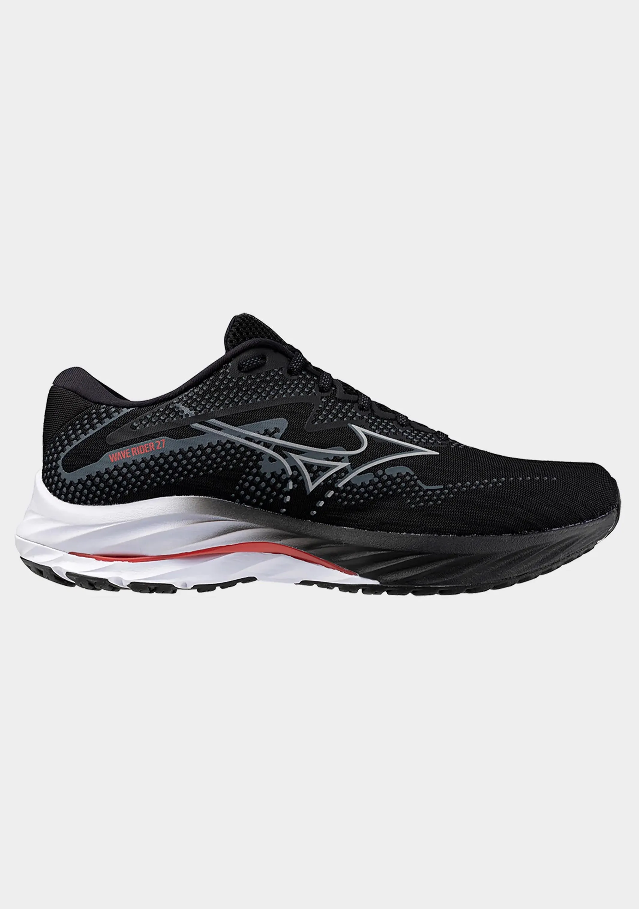 Step Smooth Mizuno Men's Wave Rider 27 (2E Width)