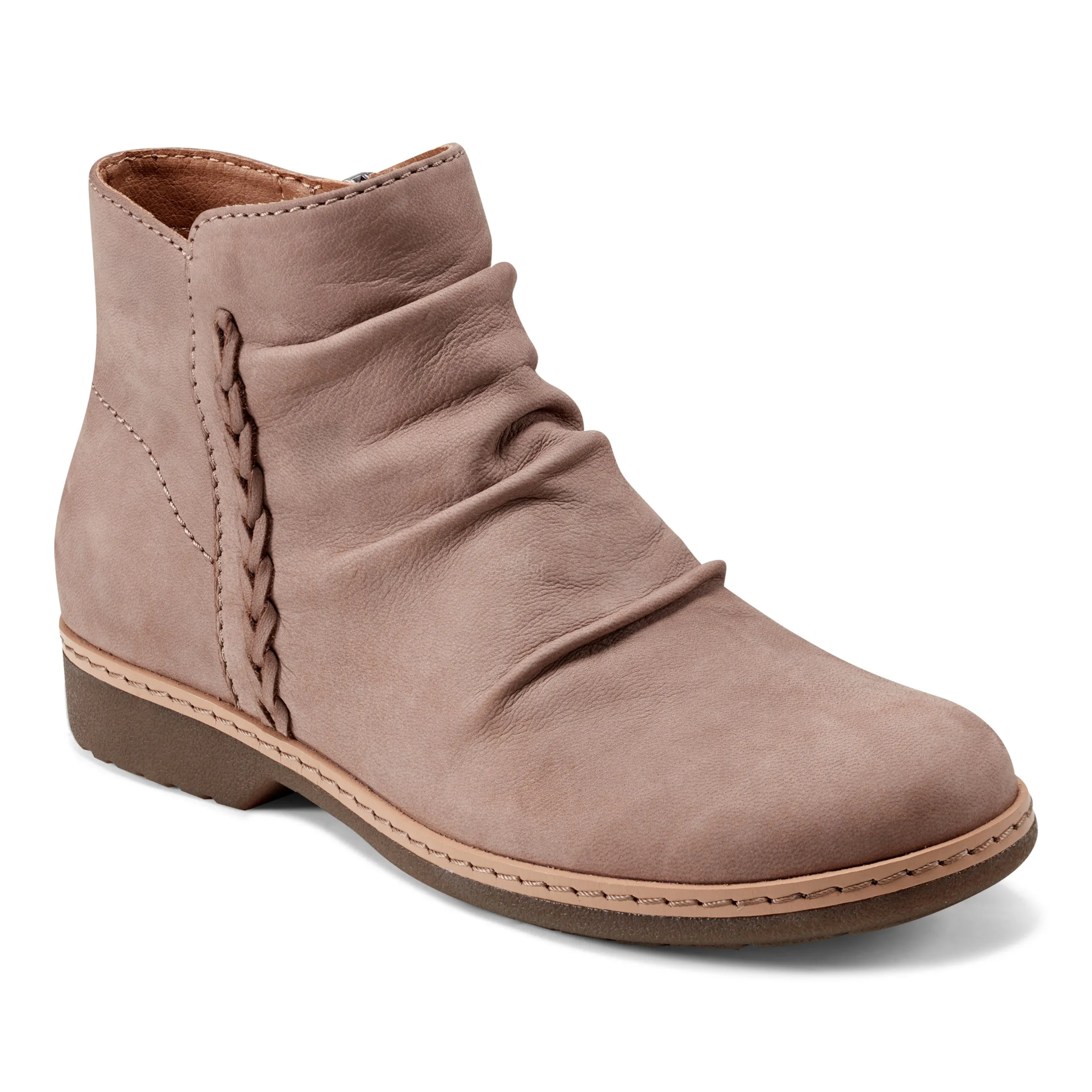 Sky Blue Hilaree Water Repellent Round Toe Ruched Casual Booties