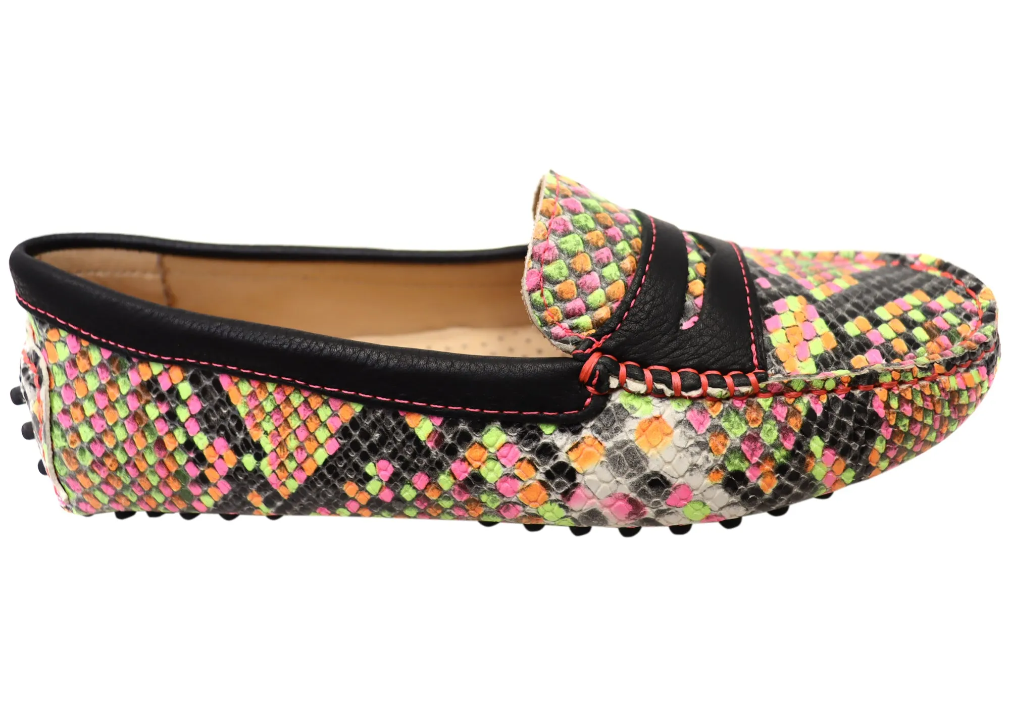 Savelli Stephanie Womens Comfort Leather Loafer Shoes Made In Brazil Smooth Feel