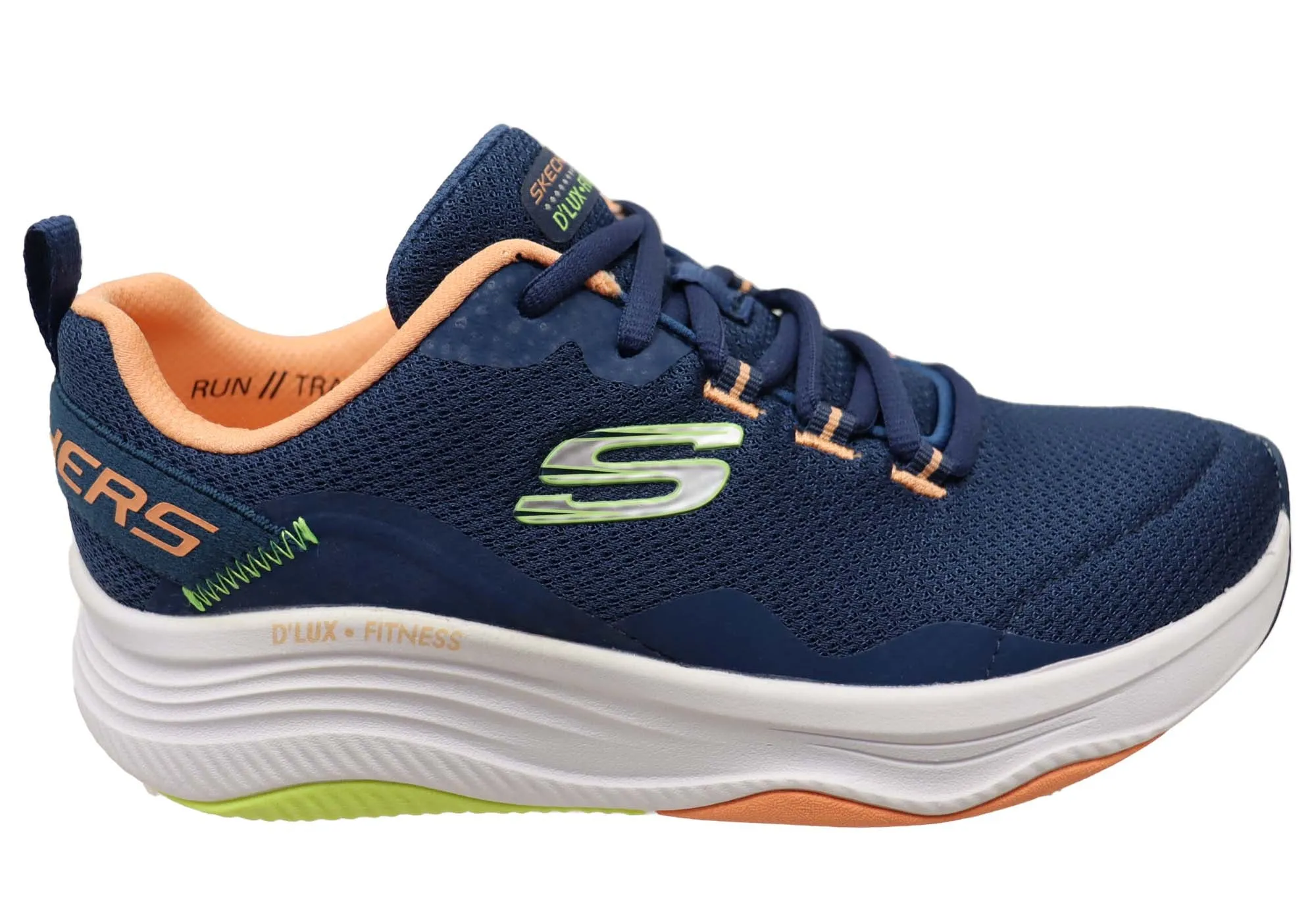 Skechers Womens D Lux Fitness Comfortable Memory Foam Shoes Elastic Collar High Ankle