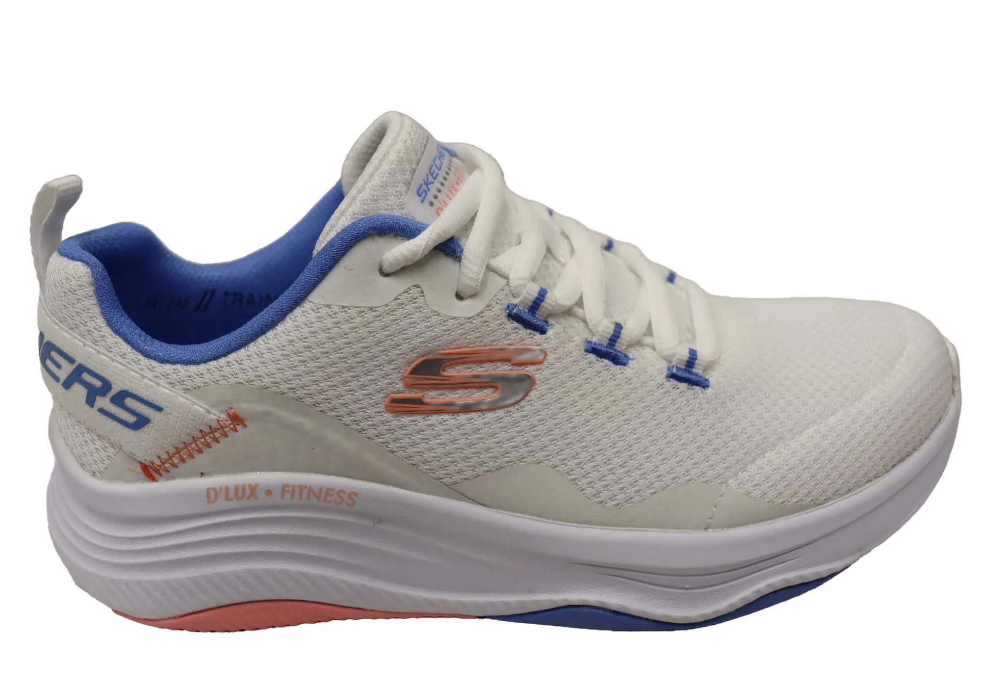 Skechers Womens D Lux Fitness Comfortable Memory Foam Shoes Basic Neutral Casual Vibe