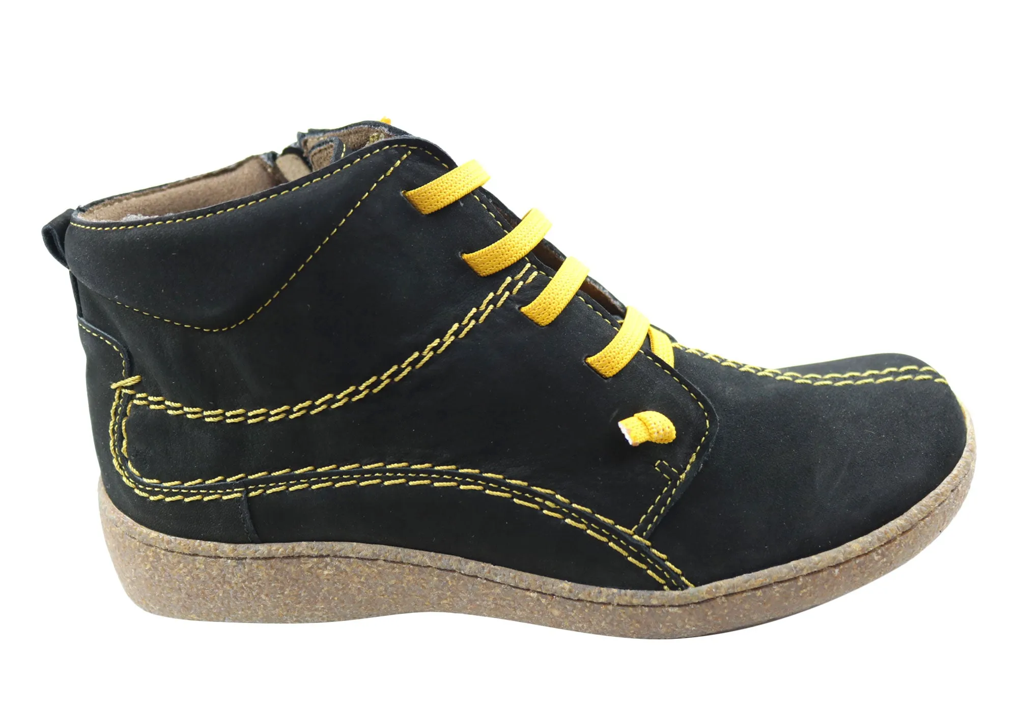 Wild Edge Flex & Go June Womens Comfortable Leather Ankle Boots Made In Portugal