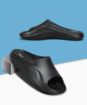 Summer Ready plastic Paragon Men's Waterproof Black Sliders with Comfortable Sole