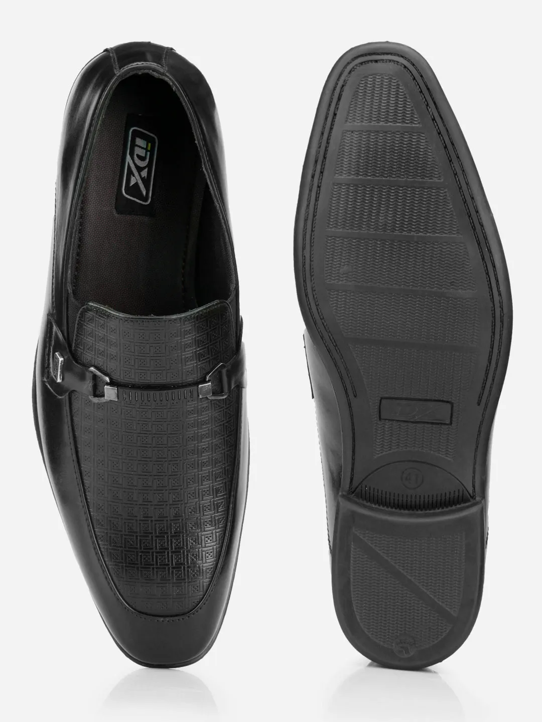 Men's Black Regular Toe Slip On Formal (IX2032) Quiet Mode Monk Strap