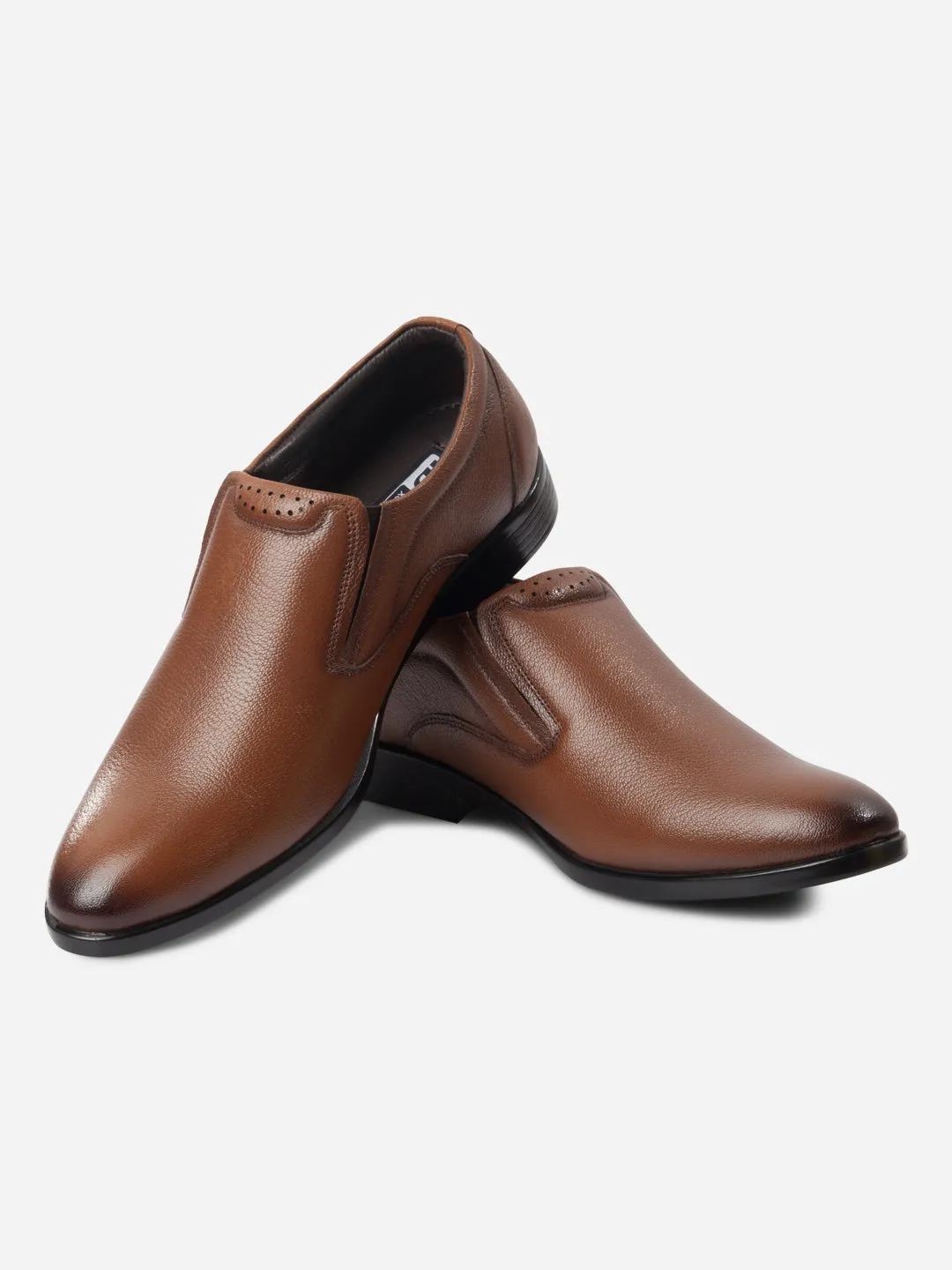 Men's Tan Regular Toe Slip On Formal (ID2243) Leather Soft Street Edge