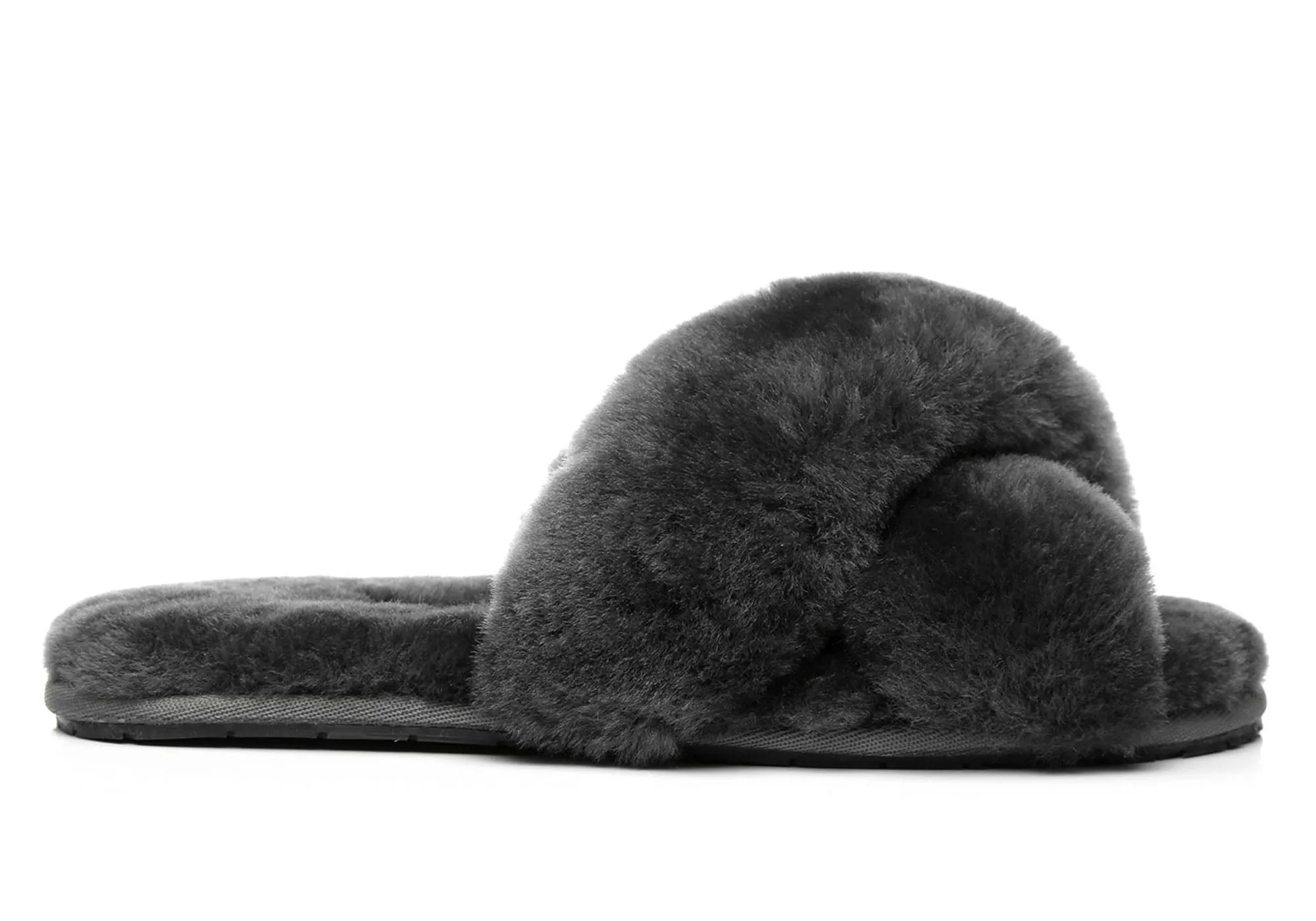 UGG Australian Shepherd Linty Womens Cross Fluffy Slide Slippers Quick Slip Sandals