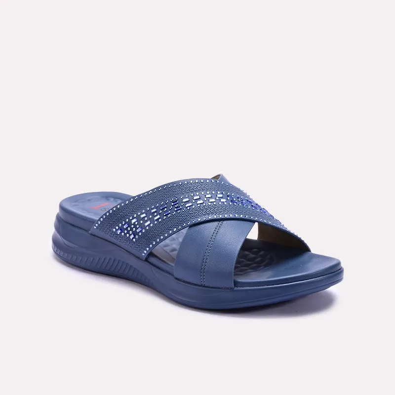 Blue Comfy Casual Slippers 0413270 Cushioned Base Health Focused Office Cool