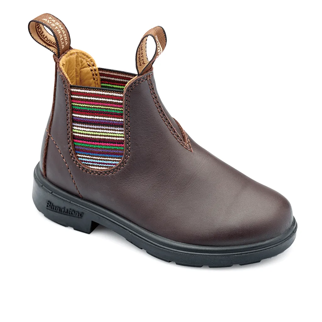 Summer cool Velvet Soft Blundstone 1413 - Kids Striped Brown Elastic - Chelsea