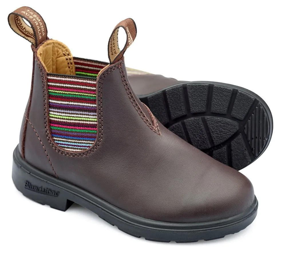 Icon Edge Adult Ease Blundstone 1413 - Kids Striped Brown Elastic - Chelsea