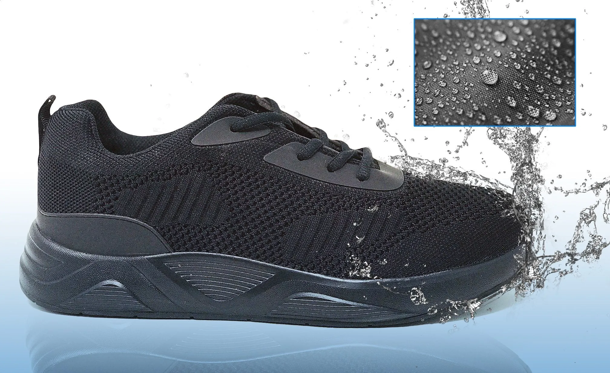 Sneaker Retailers FITec 9710 Black - Men's Knitted Walking Comfort Shoe