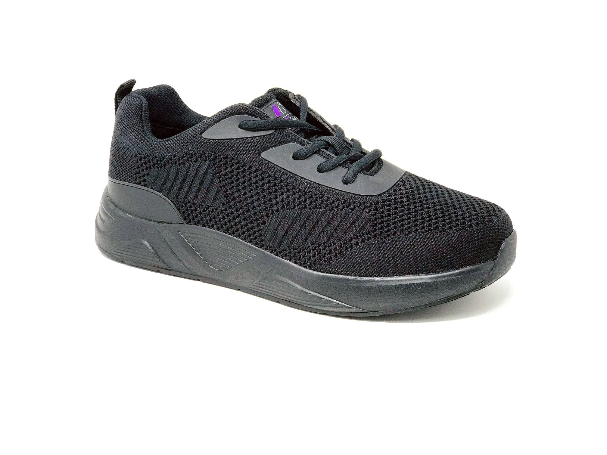 FITec 9710 Black - Men's Knitted Walking Comfort Shoe Flat Outsole