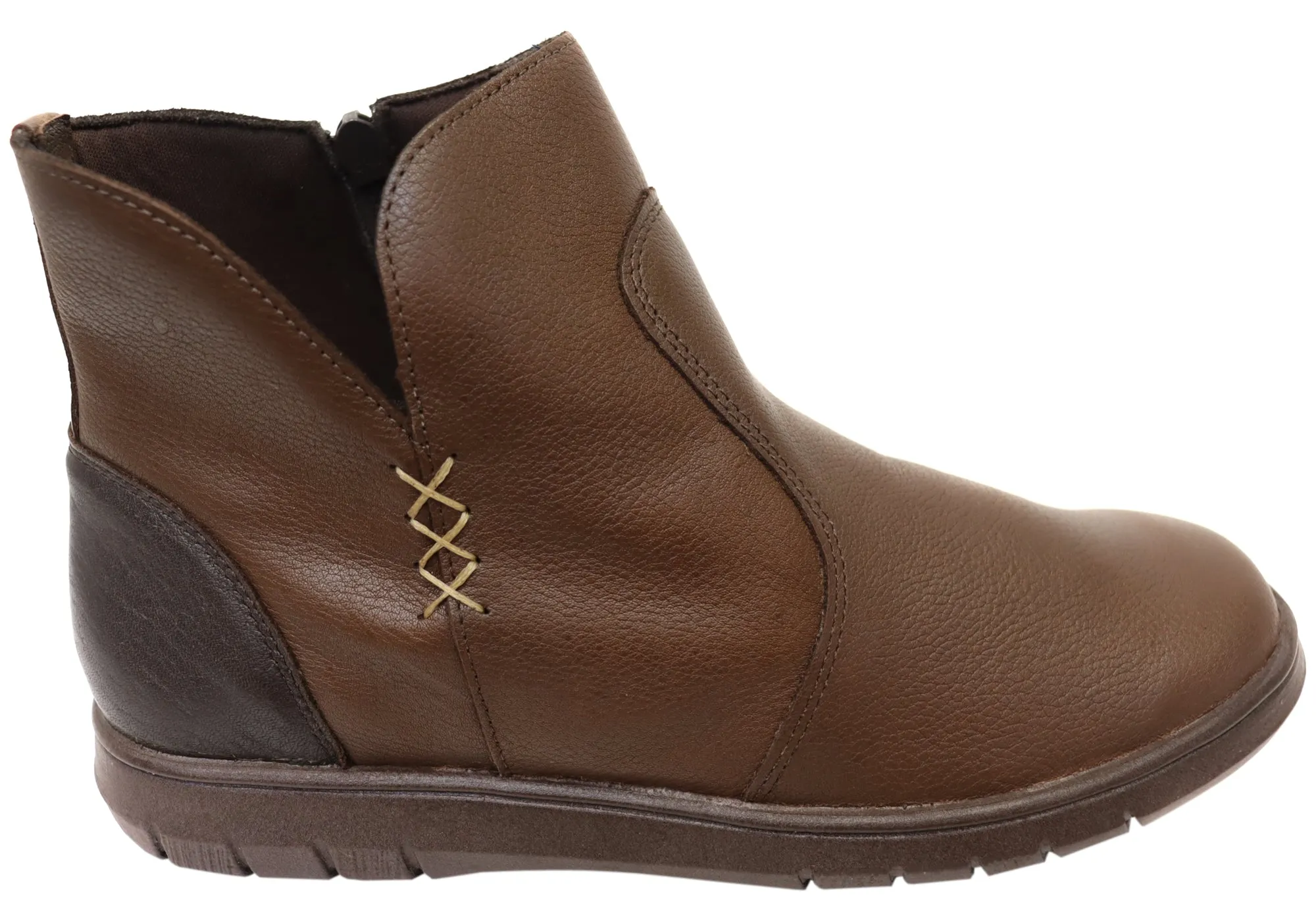 Balatore Kellie Womens Comfortable Leather Ankle Boots Made In Brazil Outdoor Tested