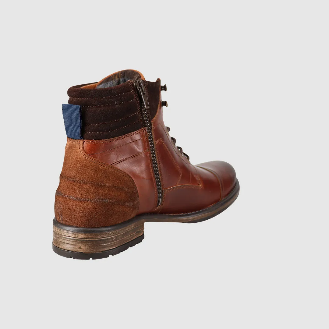Water Guard Benson Lace Up Boots Cognac