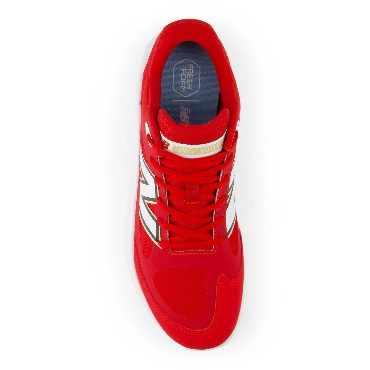 New Balance Men's Fresh Foam 3000 v7 Turf Baseball Shoes - Red - T3000TR7 World Walk velcro