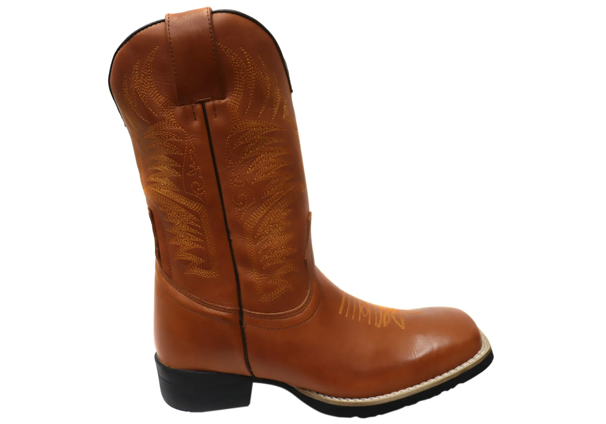 D Milton Houston Mens Leather Comfortable Western Cowboy Boots Adventure Time Pull Tab