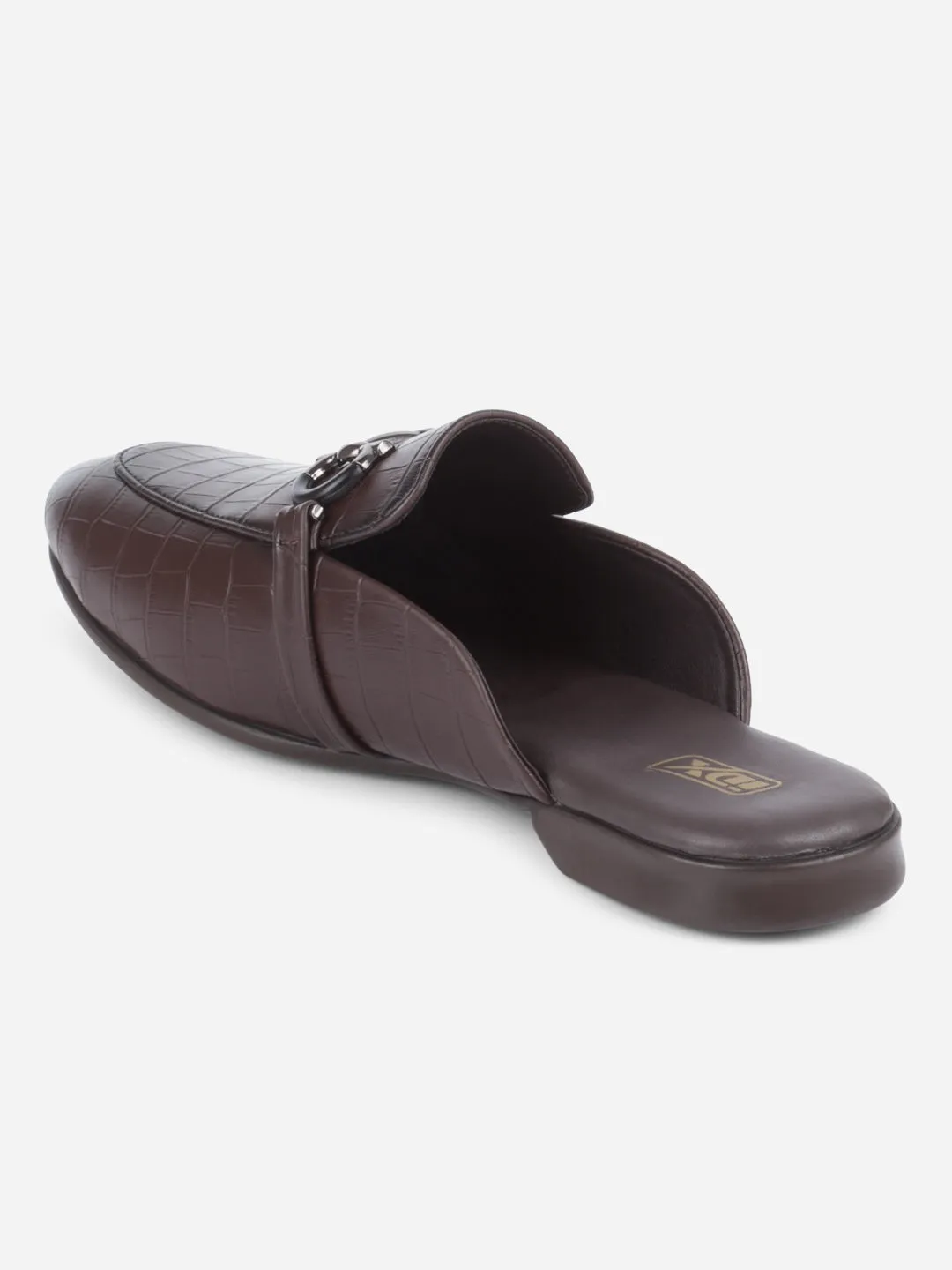 Men's Brown Smart Casual Buckle Mule (IX1089) Patent Coat