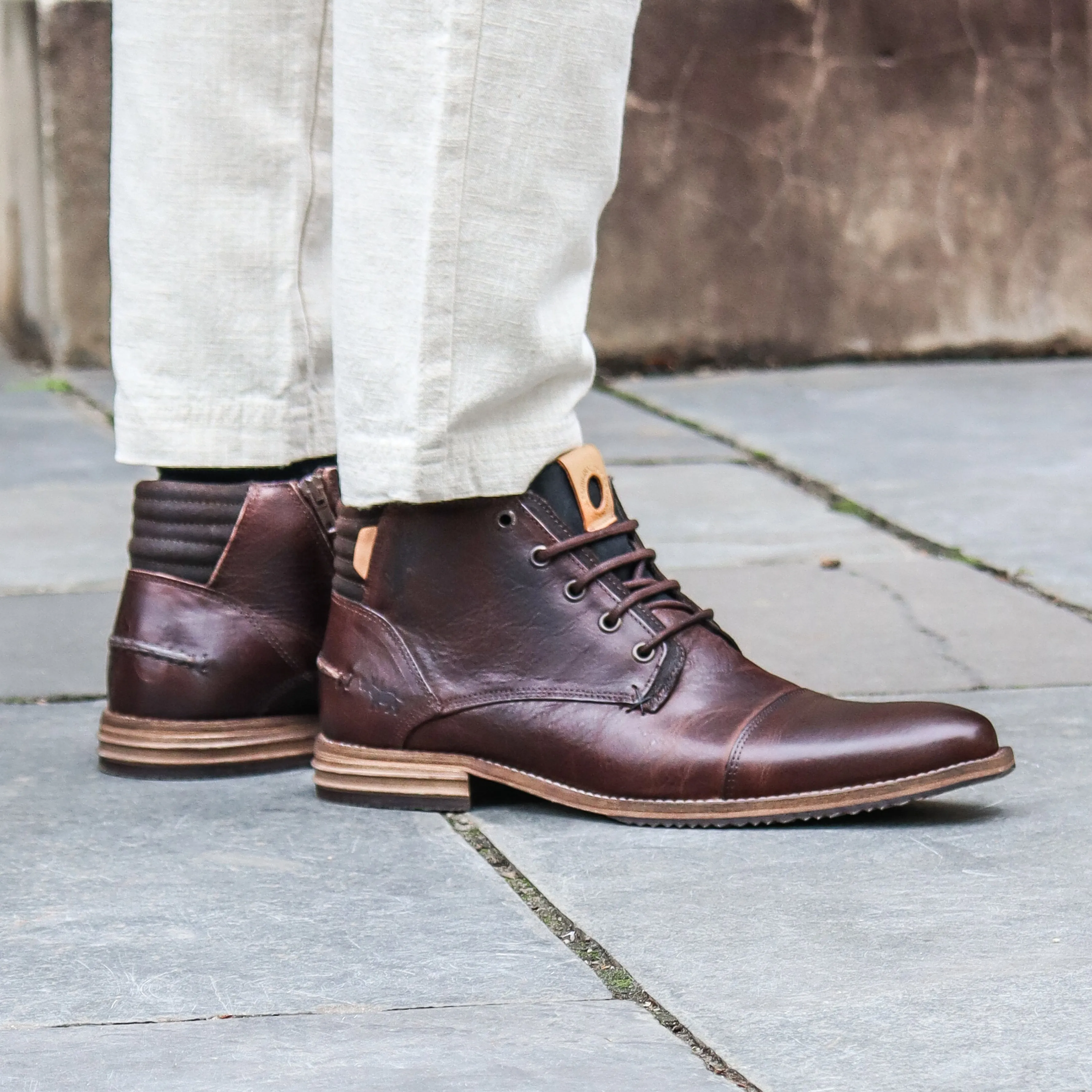 Party Goer Chambers Lace Up Boots Dark Brown