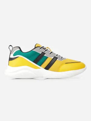 Urban Active Men's Yellow Colourblocked Sneakers IX7135
