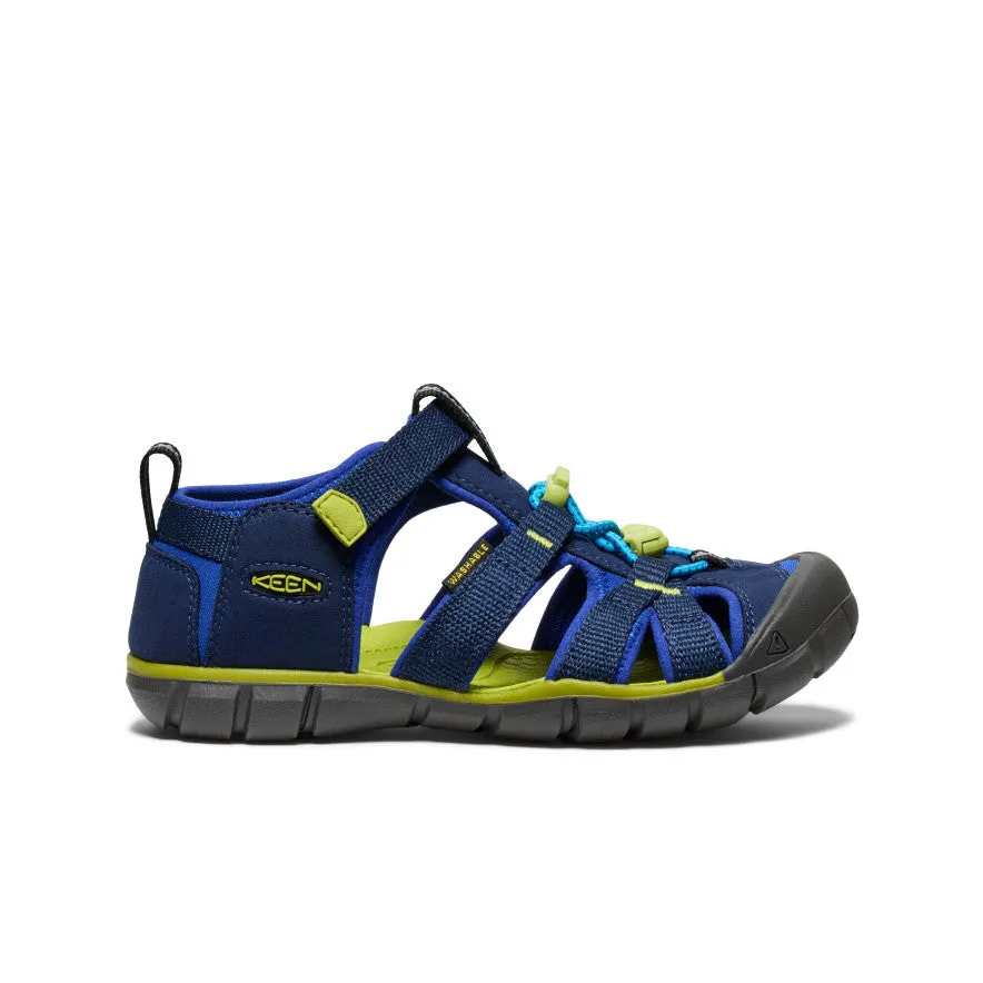 Sandal Craftsmanship Comfort Cushion Big Kids' Seacamp II CNX  |  Naval Academy/Chartreuse