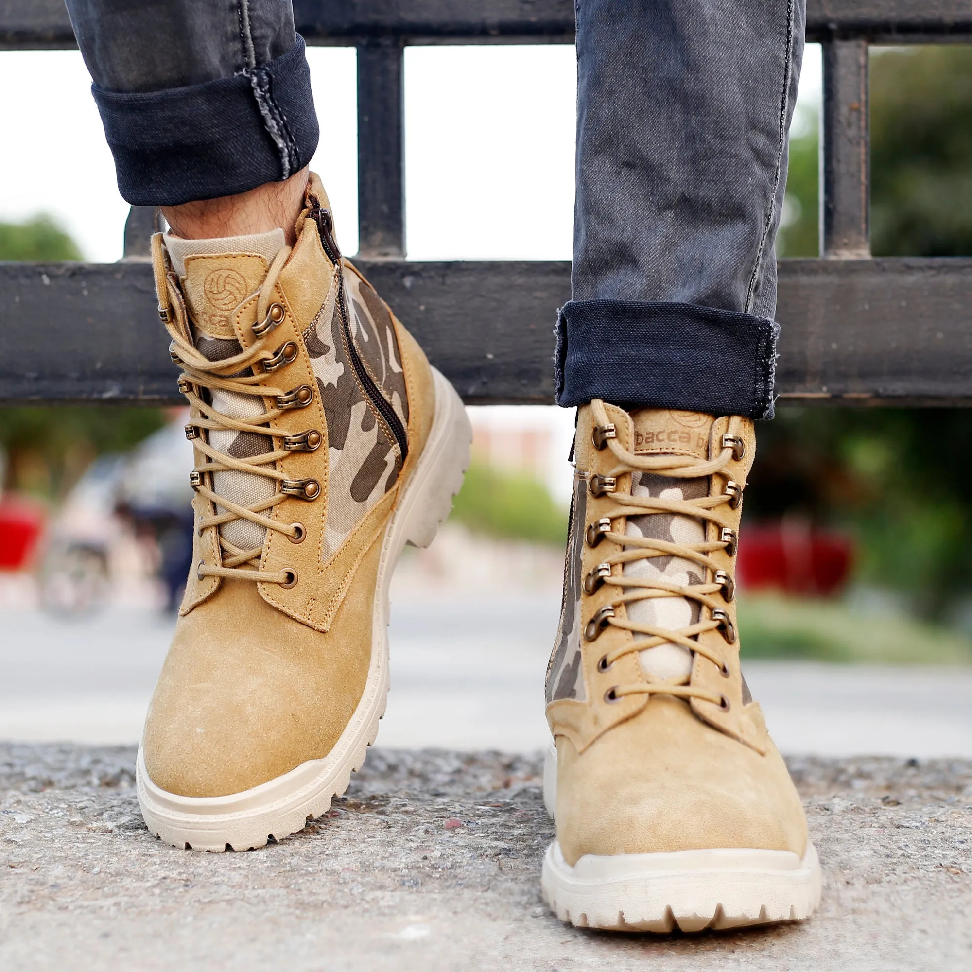 material Step Light Bacca Bucci Military Boots