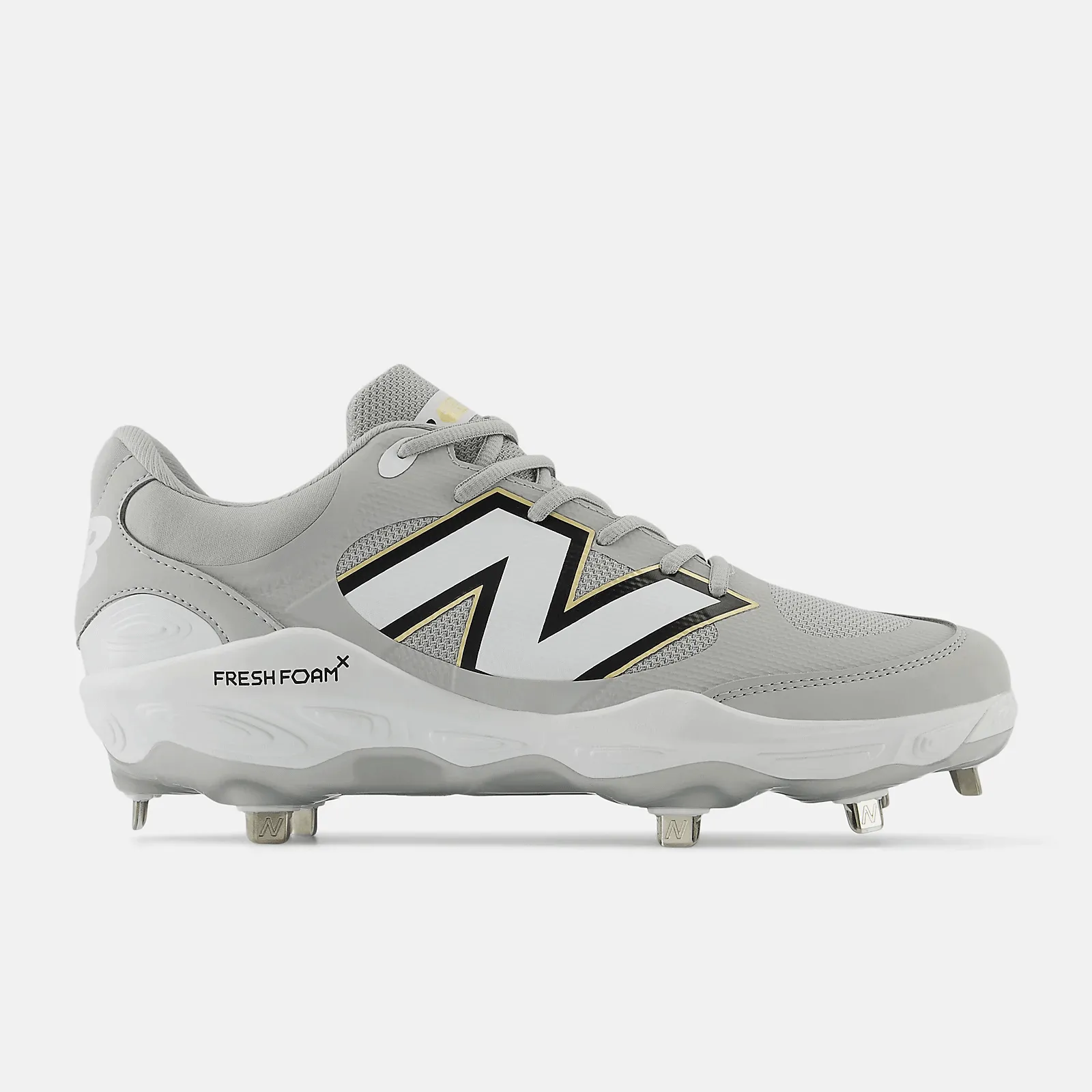 Comfortable Enhanced grip New Balance Men's Fresh Foam X 3000 v7 Metal Baseball Cleats - Raincloud - L3000TG7