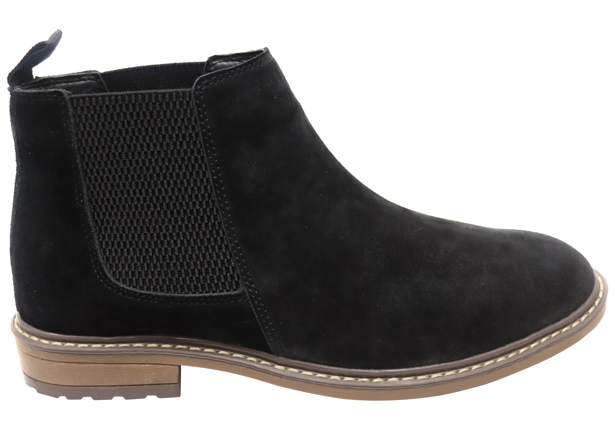 Natural Comfort Johnson Mens Leather Suede Comfortable Chelsea Boots Elastic Goring Smart Design