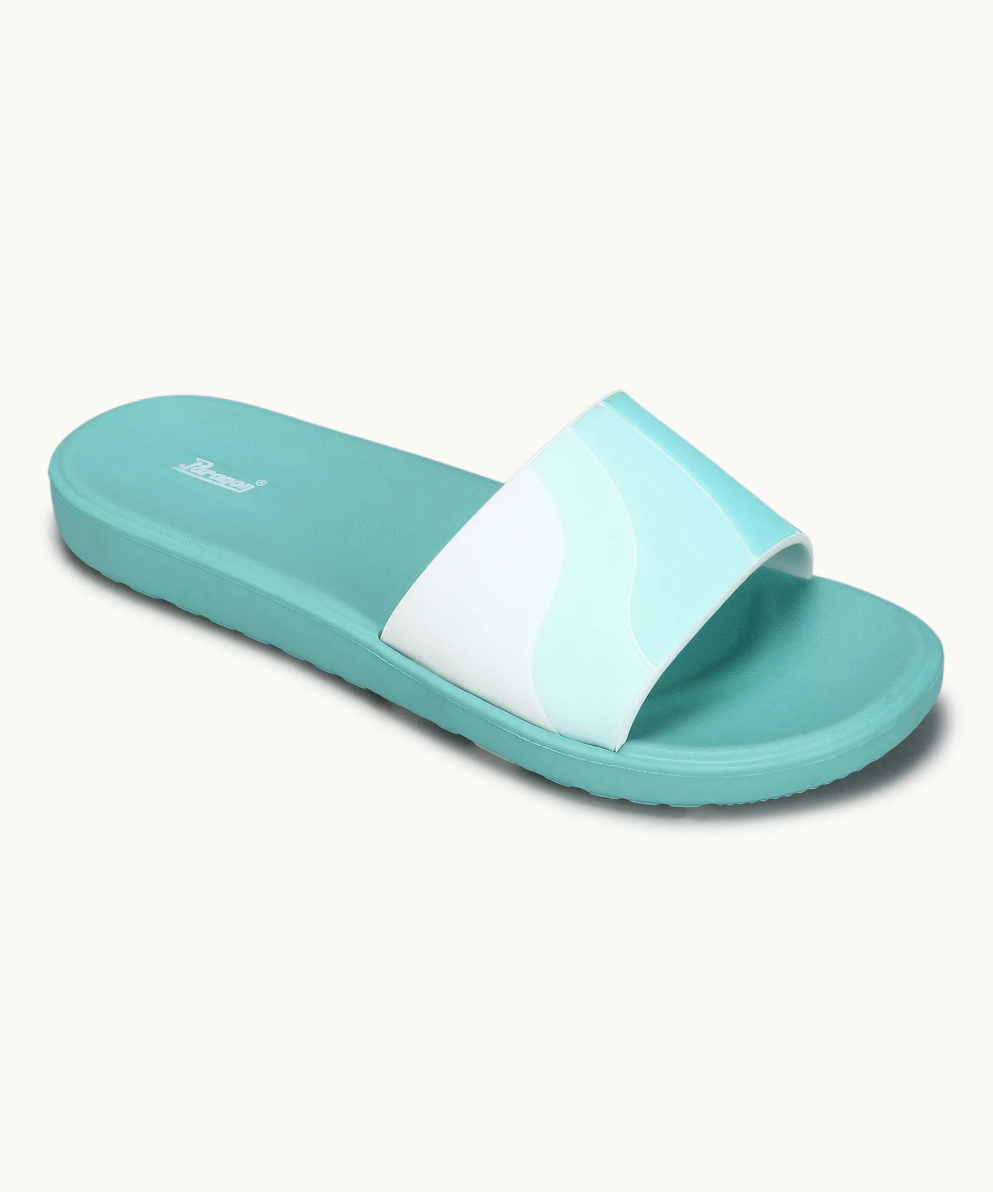 Anti   Rust Paragon Women's Ice Green Sliders with Cushioned Sole for Everyday Use