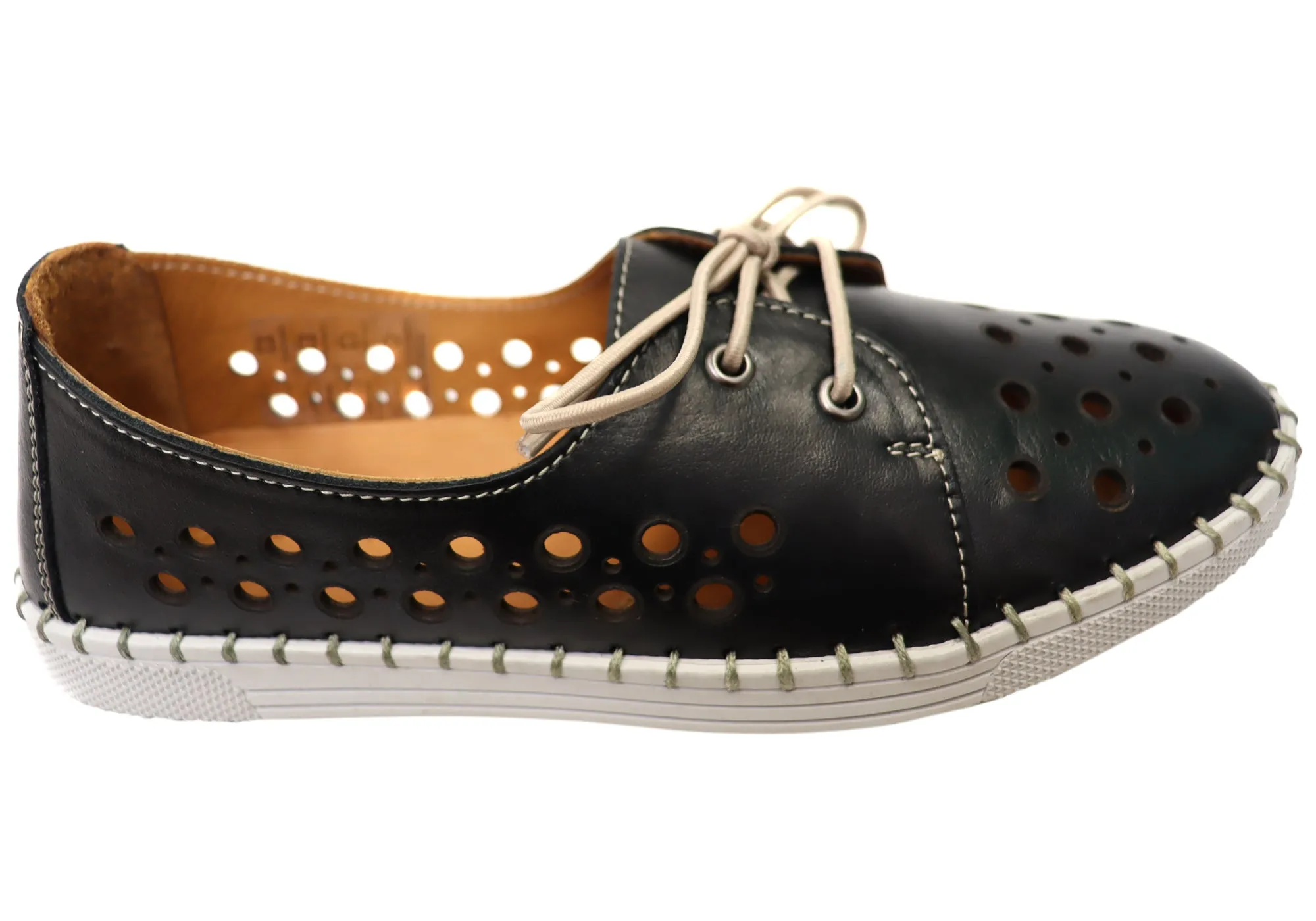 Orizonte Gemma Womens European Comfortable Leather Shoes Stretchable Material Long Lasting